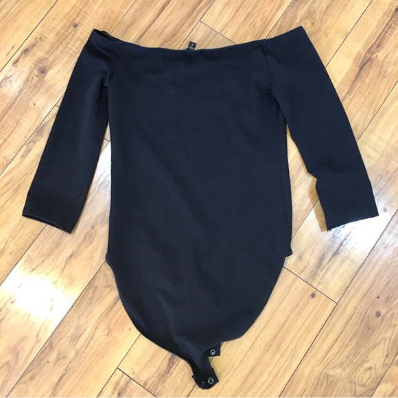 Express Black bodysuit one piece 3/4 sleeve trending preppy small - Picture 2 of 4